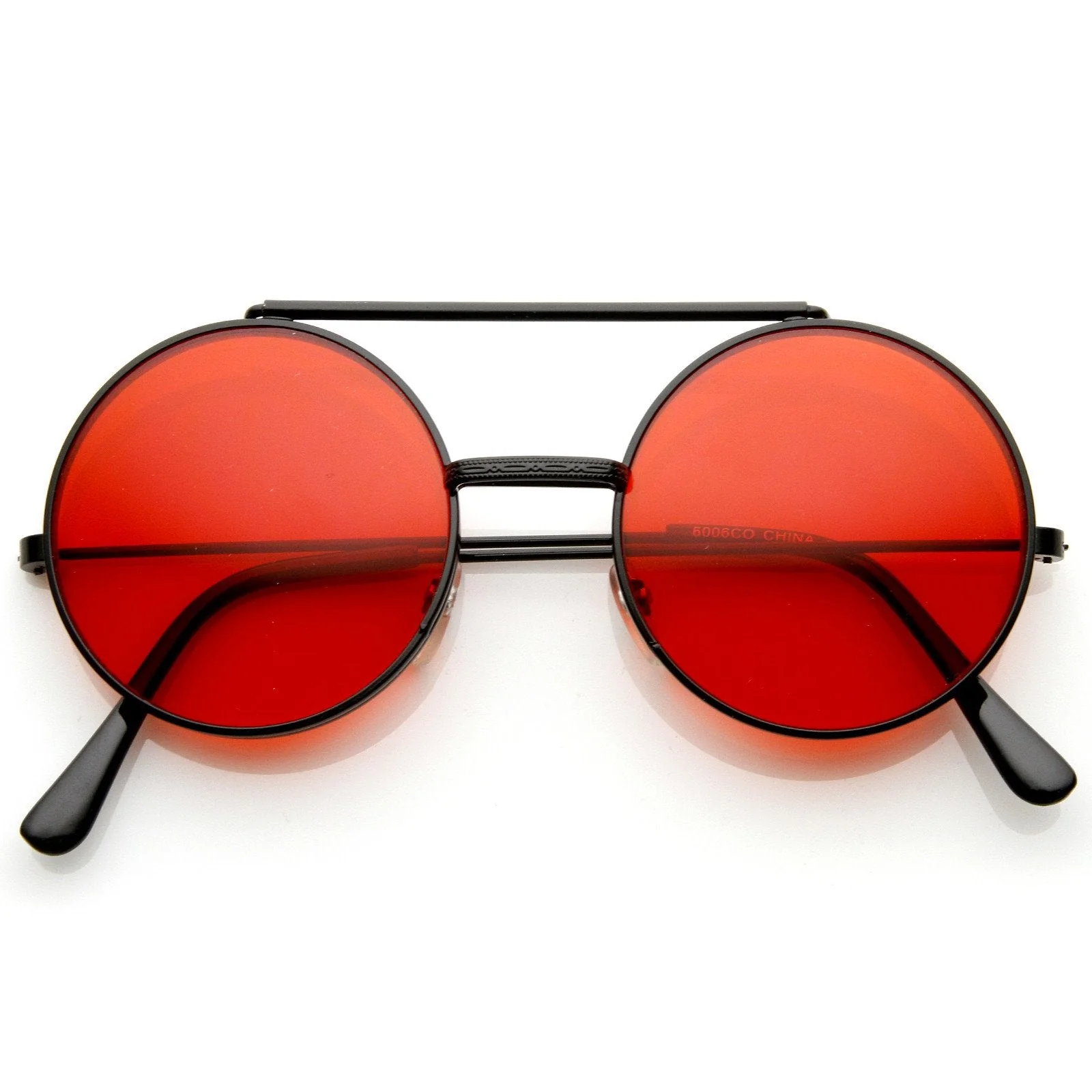 zeroUV Steampunk Vintage Circle Round Flip Up Vintage Sunglasses 8793 - Image 5