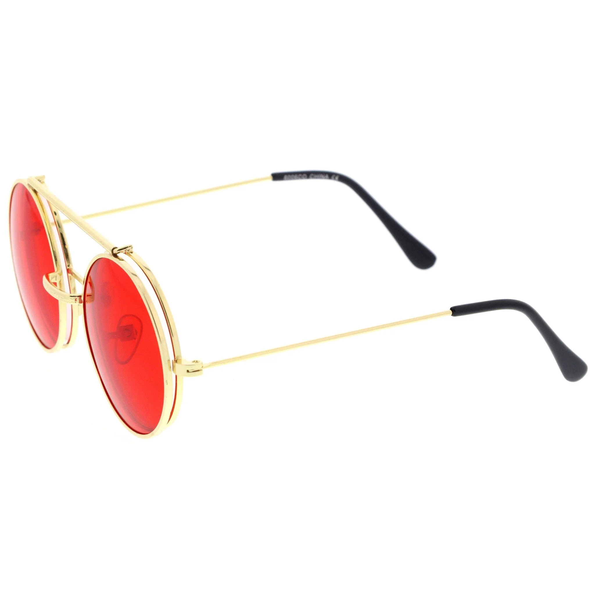zeroUV Steampunk Vintage Circle Round Flip Up Vintage Sunglasses 8793 - Image 9