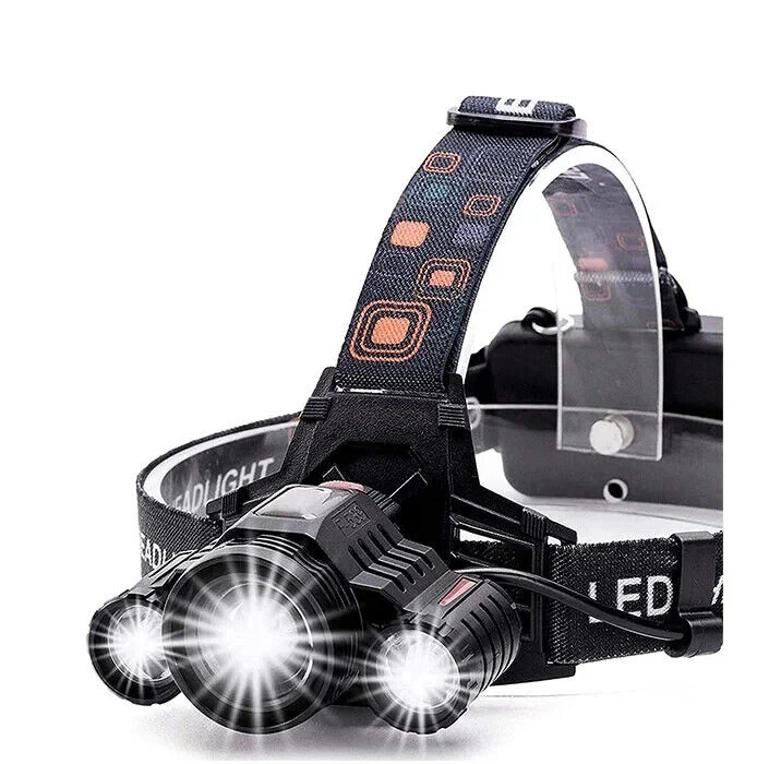 MUCITUP T6 Rechargeable LED Headlamp, Zoom Focus, 4 Modes, USB-C, IP55, Black/Red