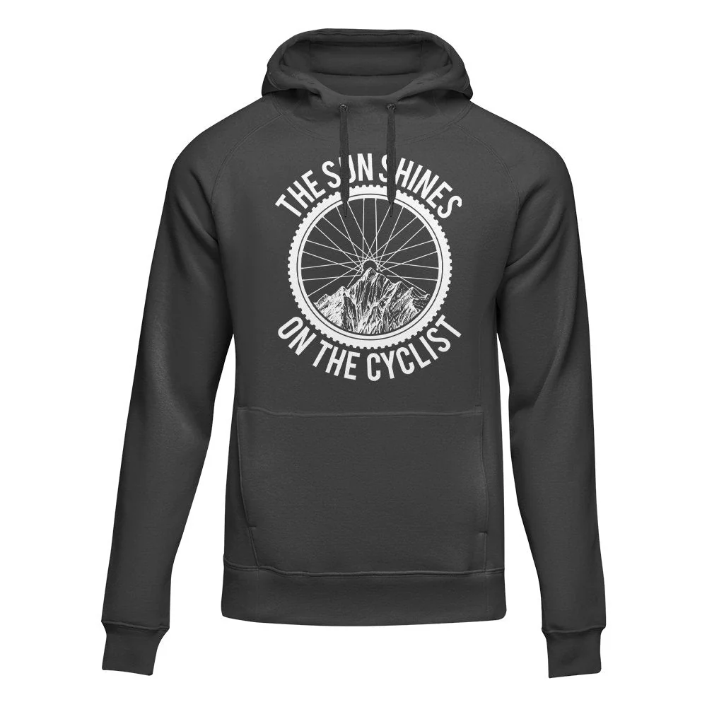 Outdoorzees The Sun Shine On The Cyclist Adult Fleece Hoodie - Image 2