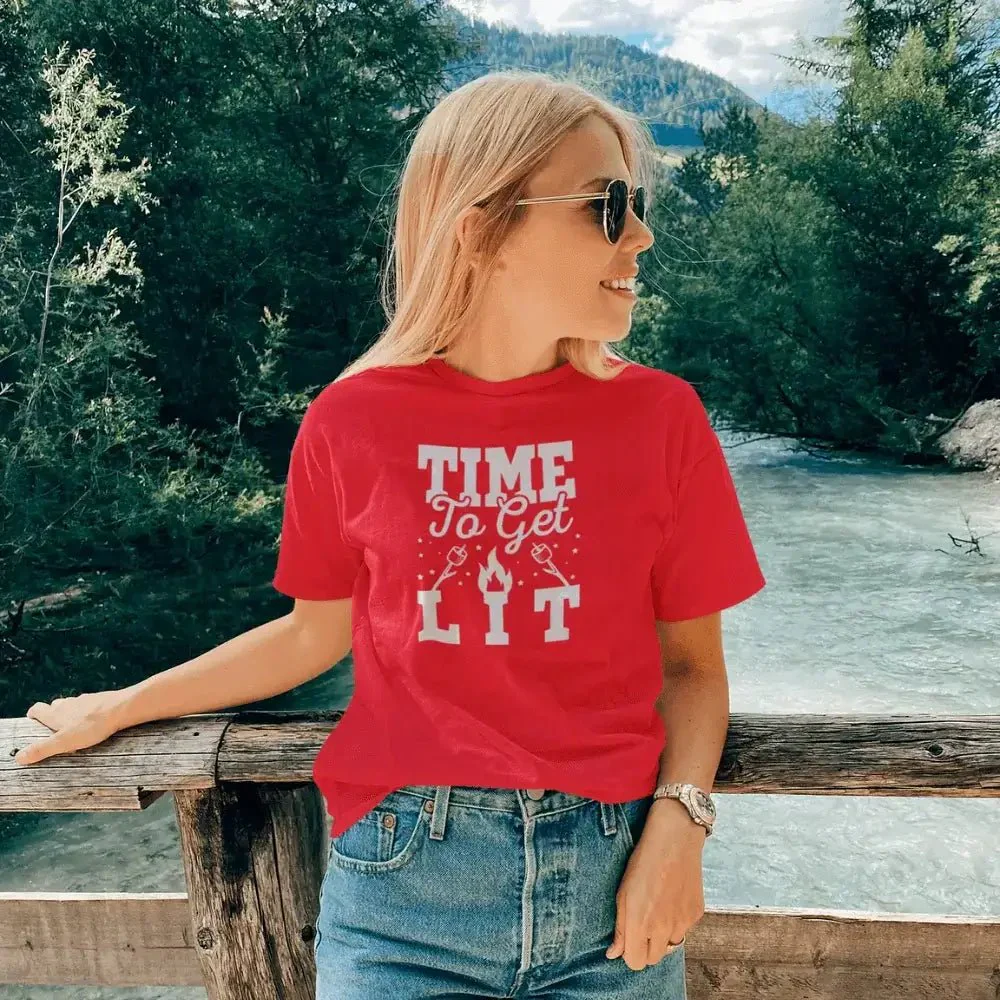 Outdoorzees Time to Get Lit Women Slim Fit T-Shirt - Image 2