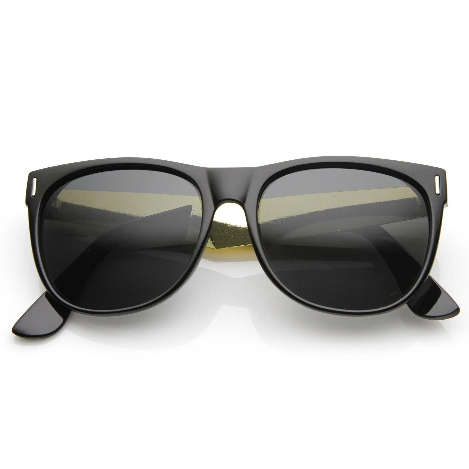 zeroUV Trendy Indie Hipster Super Retro Metal Arm Horned Rim Sunglasses 8687 - Image 3