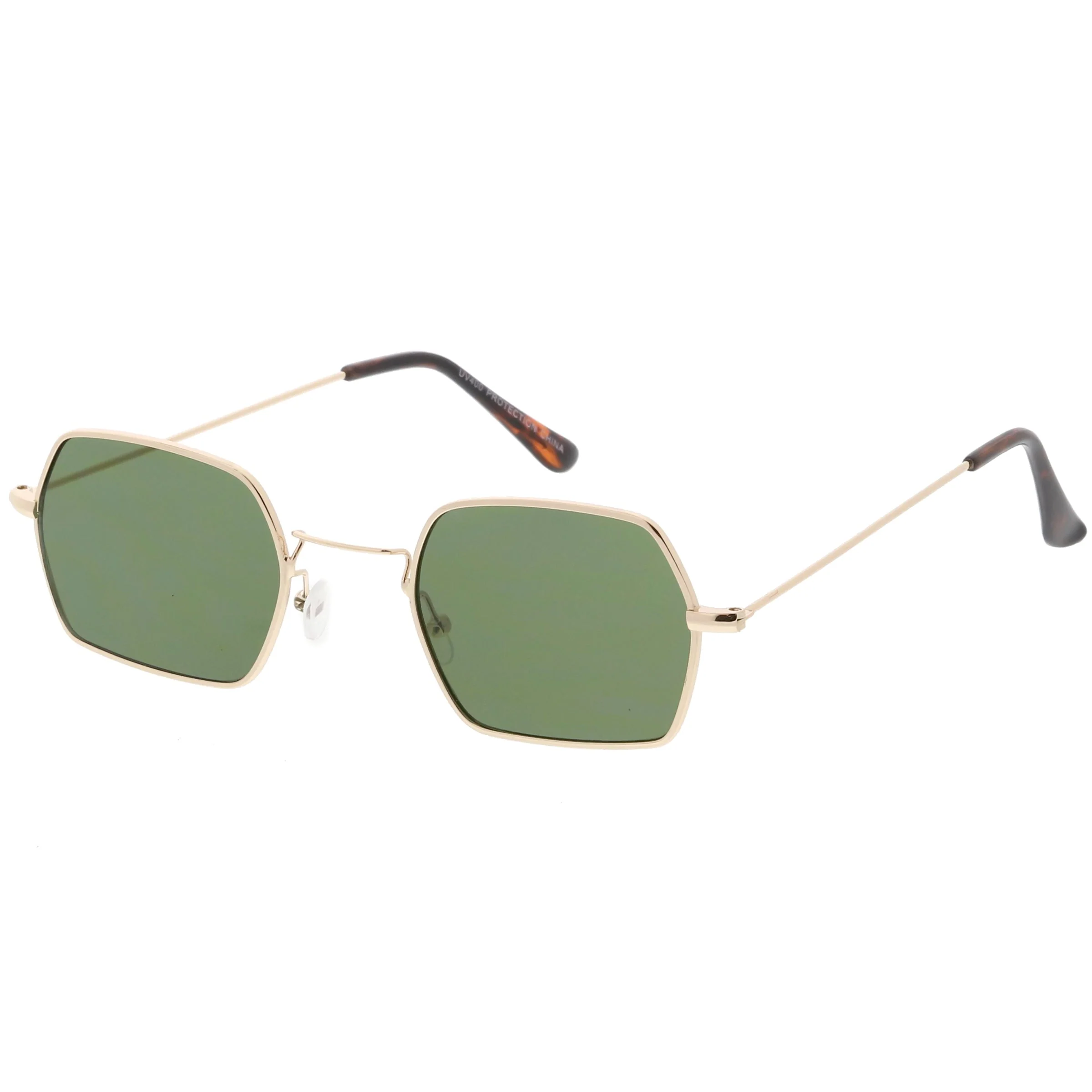 zeroUV Ultra Slim Metal Hexagon Geometric Sunglasses C633 - Image 17