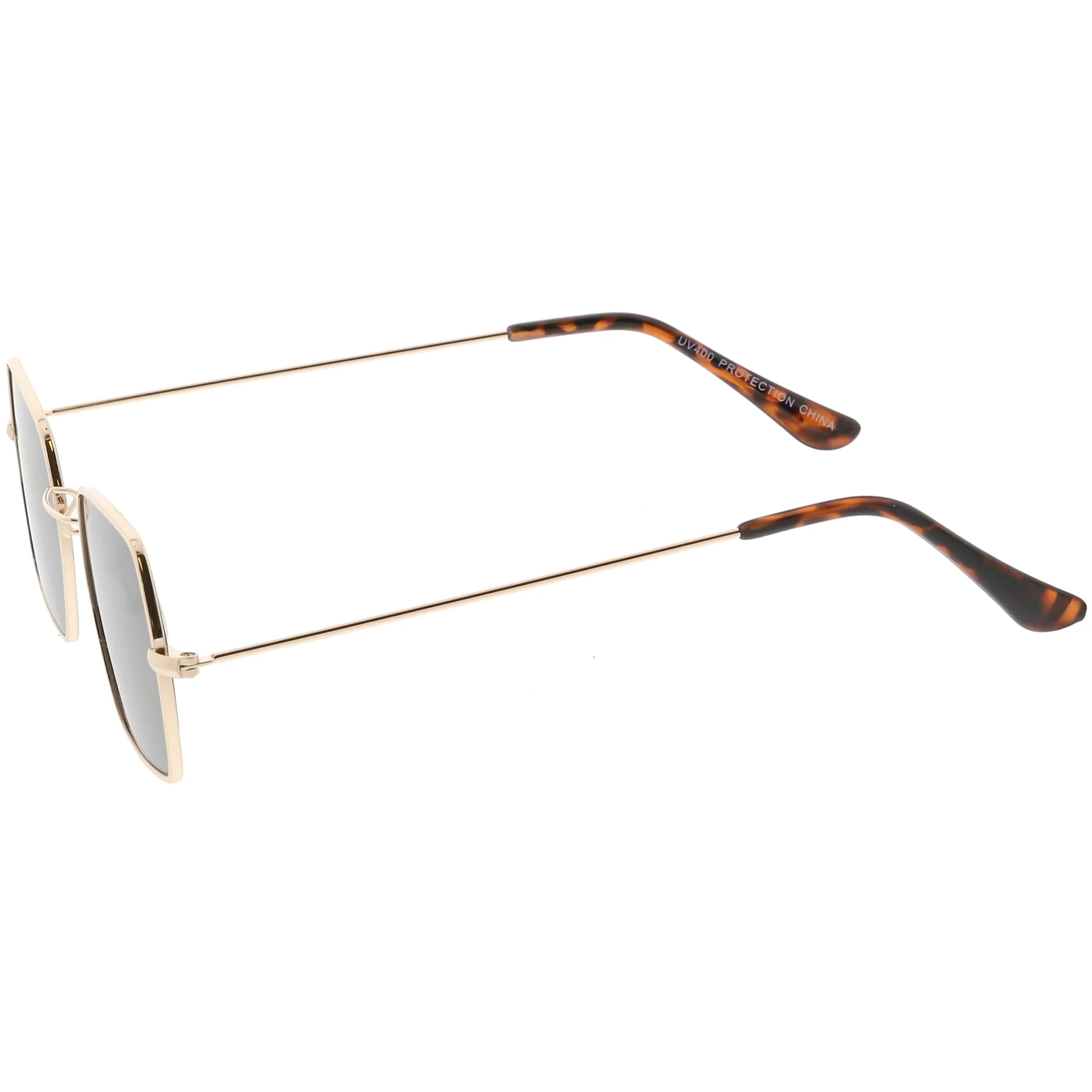 zeroUV Ultra Slim Metal Hexagon Geometric Sunglasses C633 - Image 5