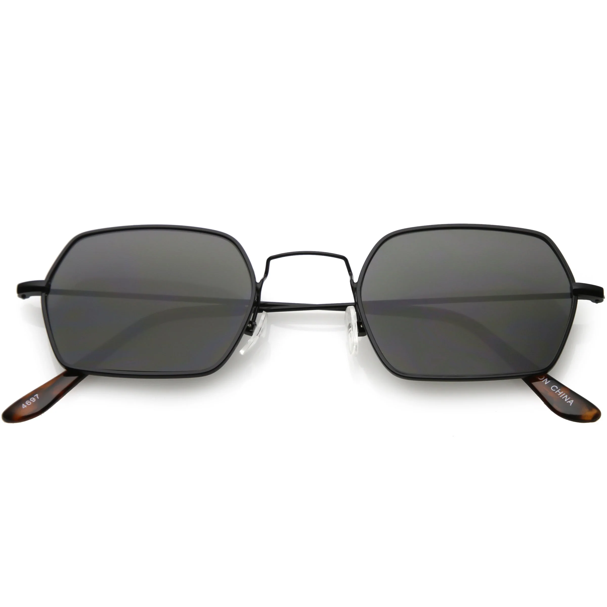 zeroUV Ultra Slim Metal Hexagon Geometric Sunglasses C633 - Image 8