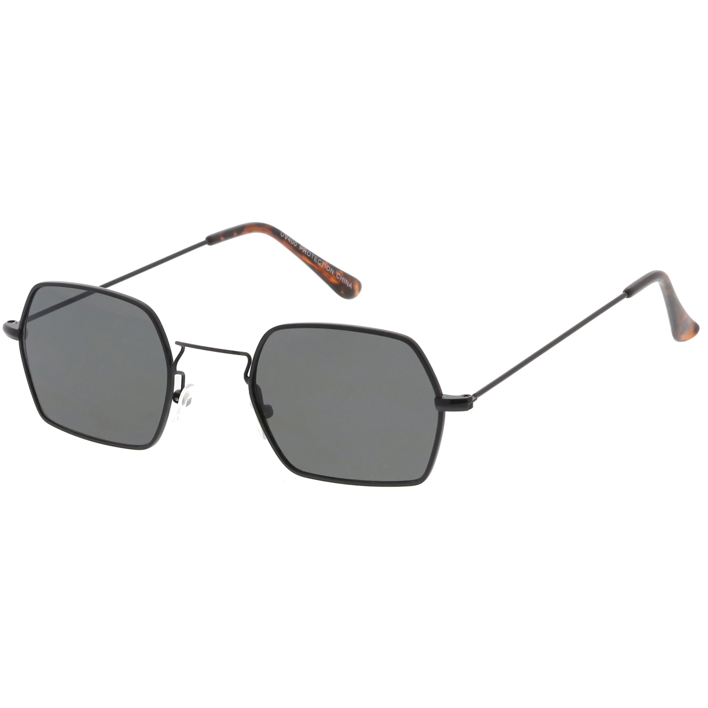 zeroUV Ultra Slim Metal Hexagon Geometric Sunglasses C633 - Image 9