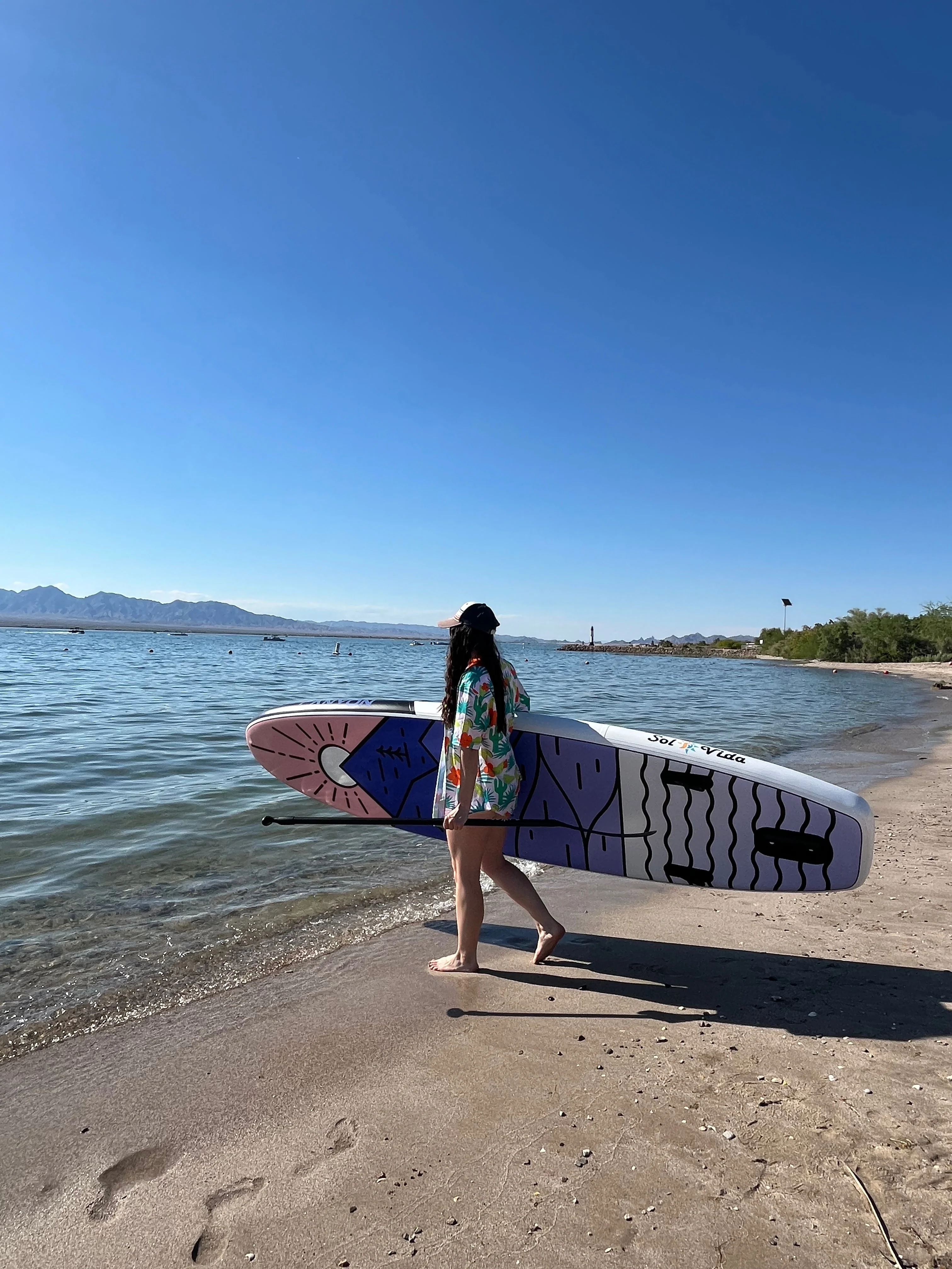 SolVida VidaGlide Oasis Pack: 10' 6'' Inflatable Paddle Board + Paddle, Pump, Detachable Fin, & Carrying Case - Image 3
