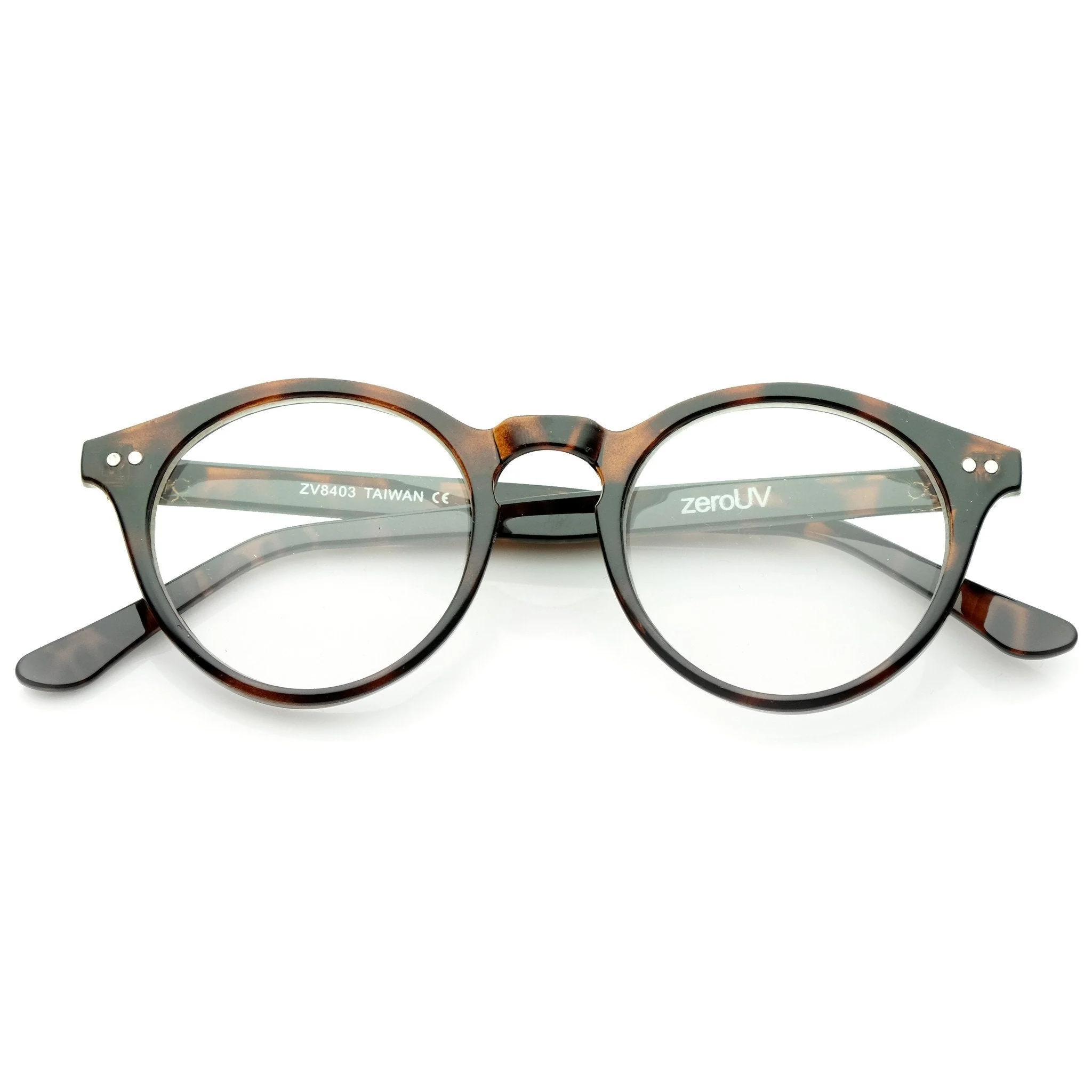 zeroUV Vintage European Clear Lens Small Round Glasses 8403