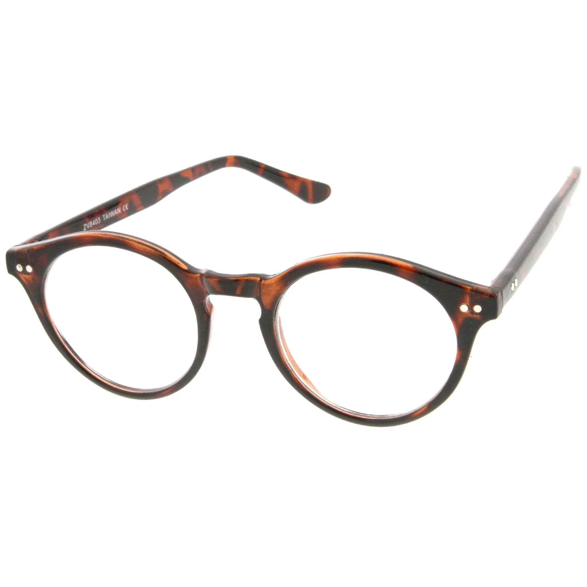 zeroUV Vintage European Clear Lens Small Round Glasses 8403 - Image 7