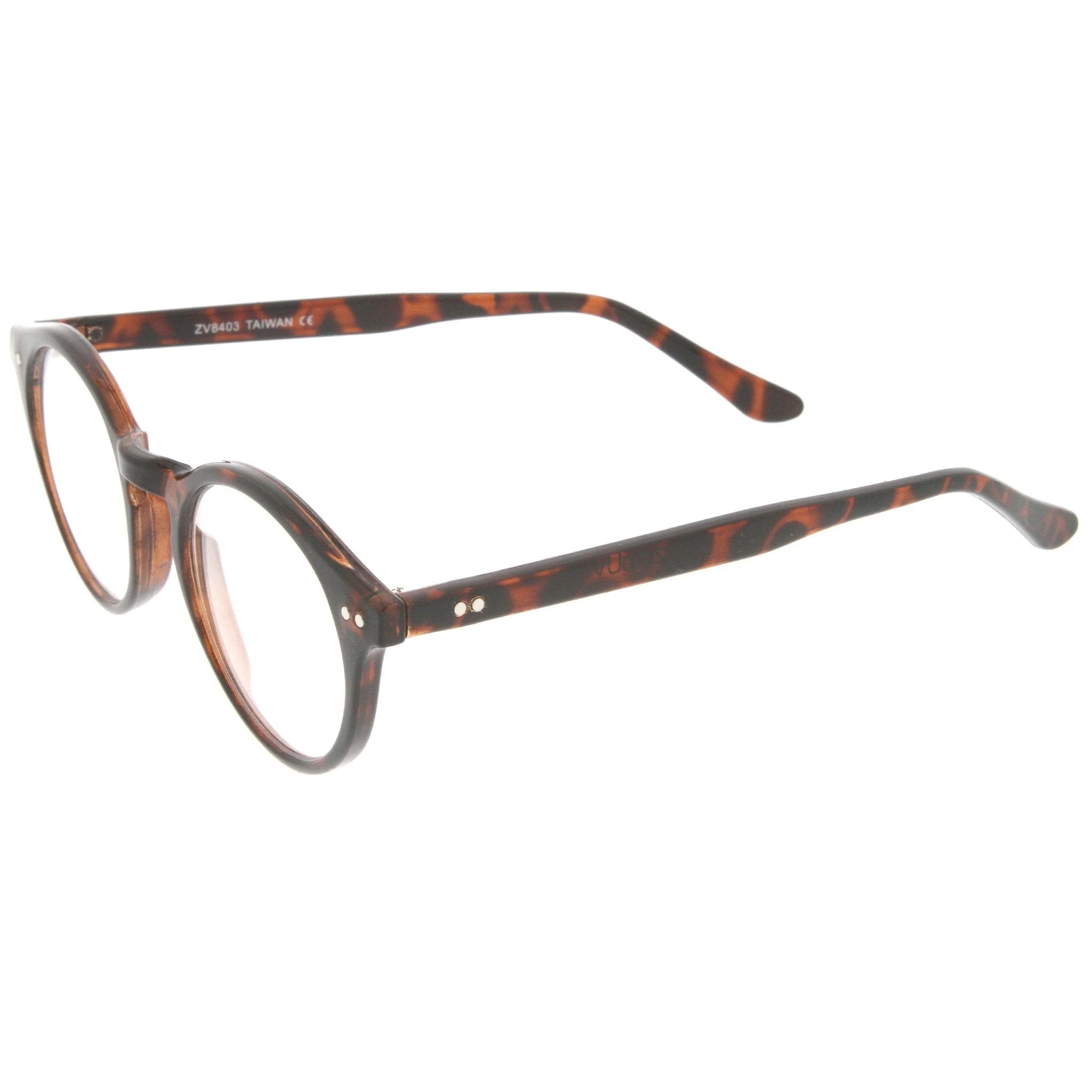 zeroUV Vintage European Clear Lens Small Round Glasses 8403 - Image 8