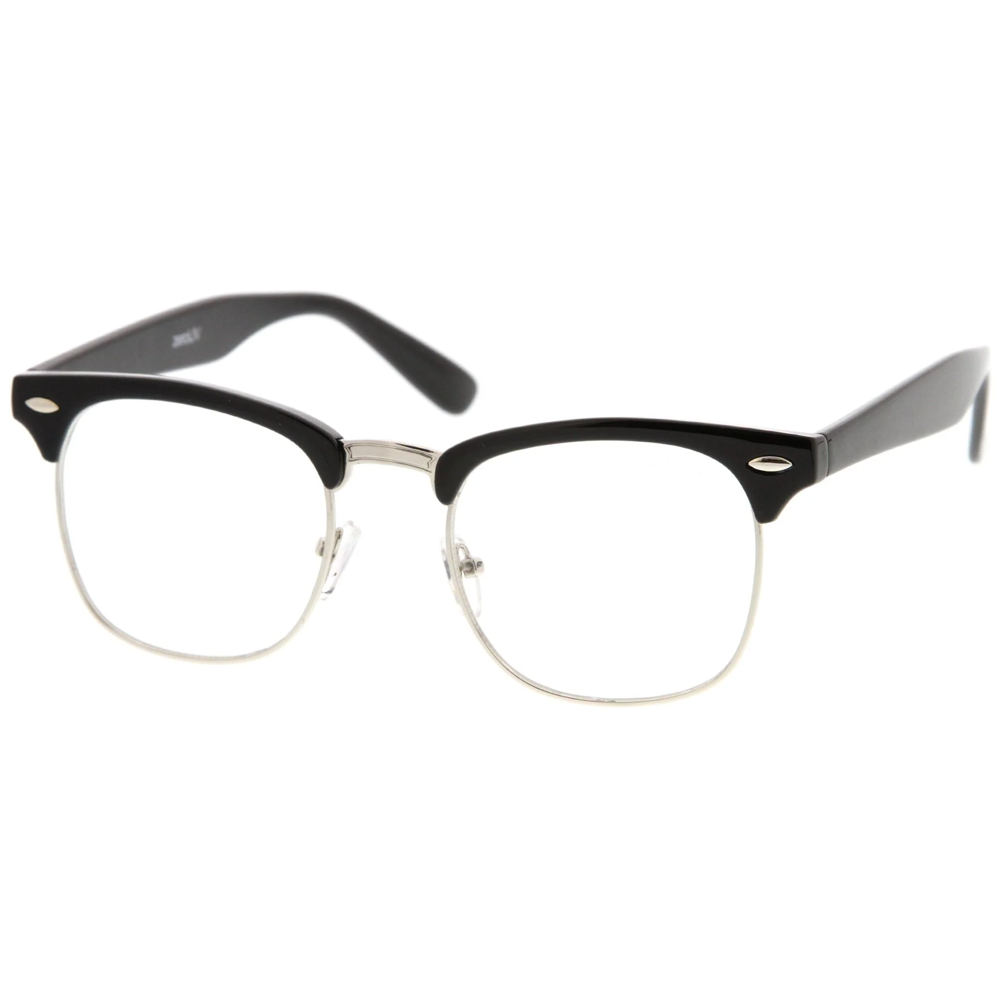 zeroUV Vintage Inspired Classic Horned Rim Half Frame Clear Lens Glasses 2933 - Image 12