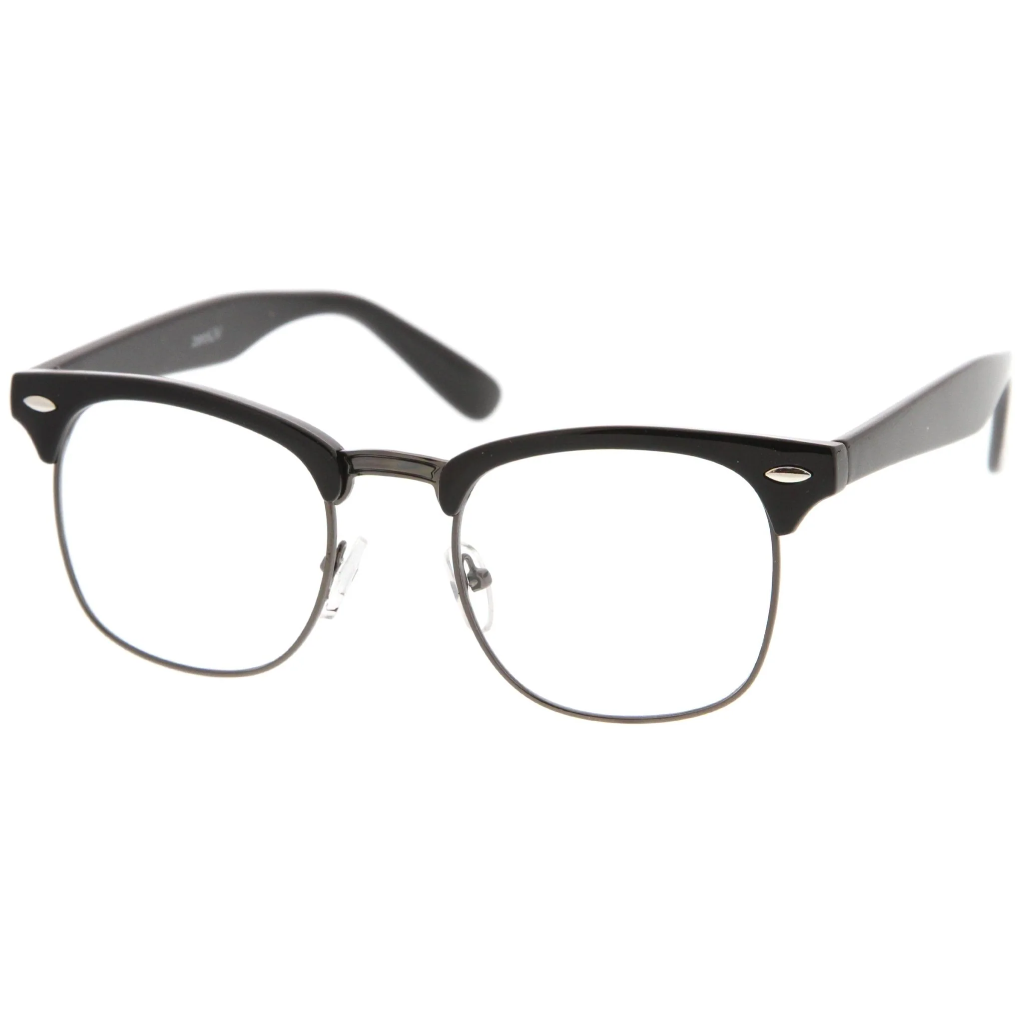 zeroUV Vintage Inspired Classic Horned Rim Half Frame Clear Lens Glasses 2933 - Image 20