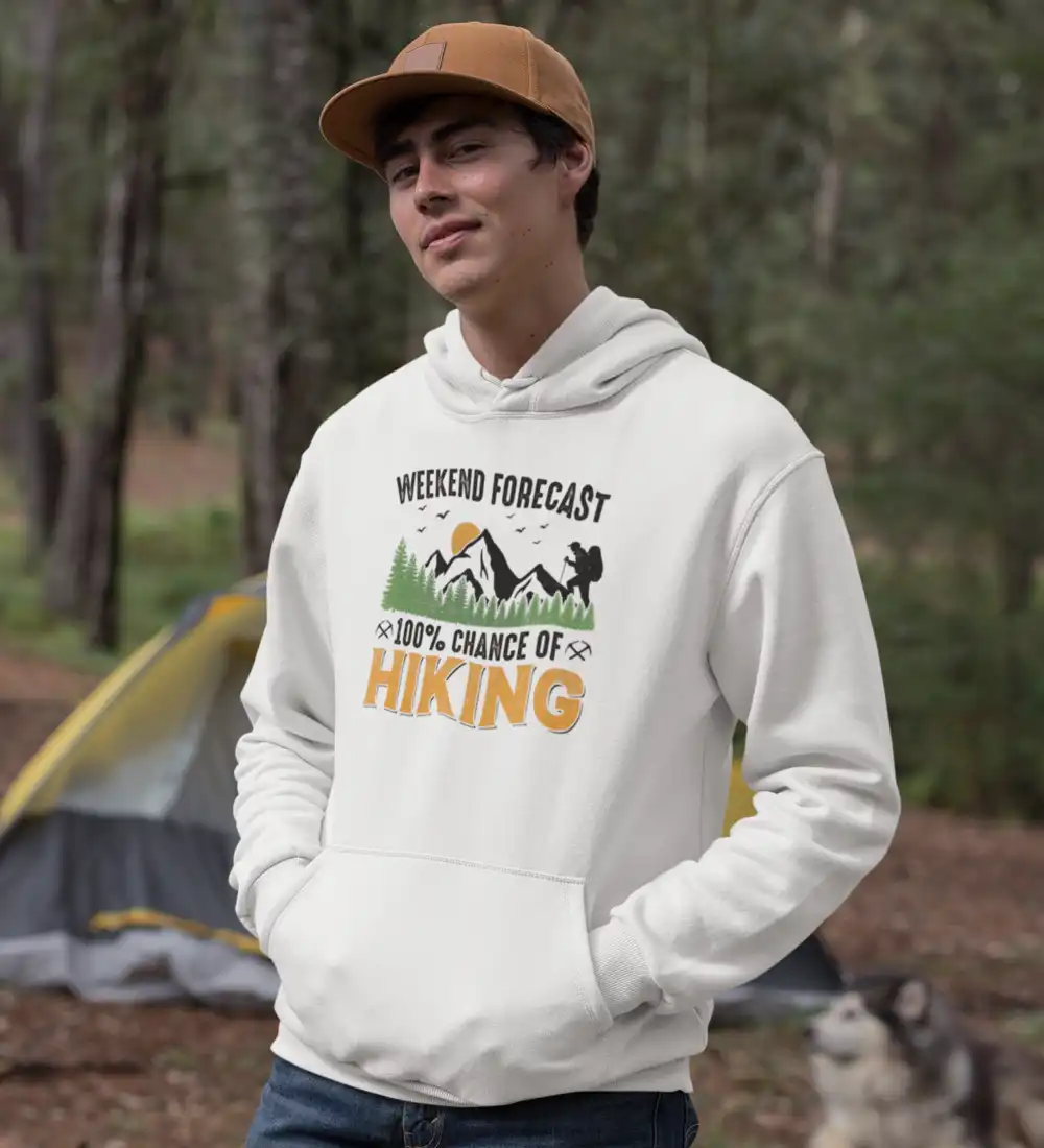 Outdoorzees Weekend Forecast 100% Hiking Unisex Hoodie - Image 6