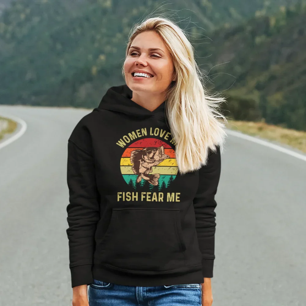 Outdoorzees Women Love Me Fish Hate Me Unisex Hoodie - Image 4