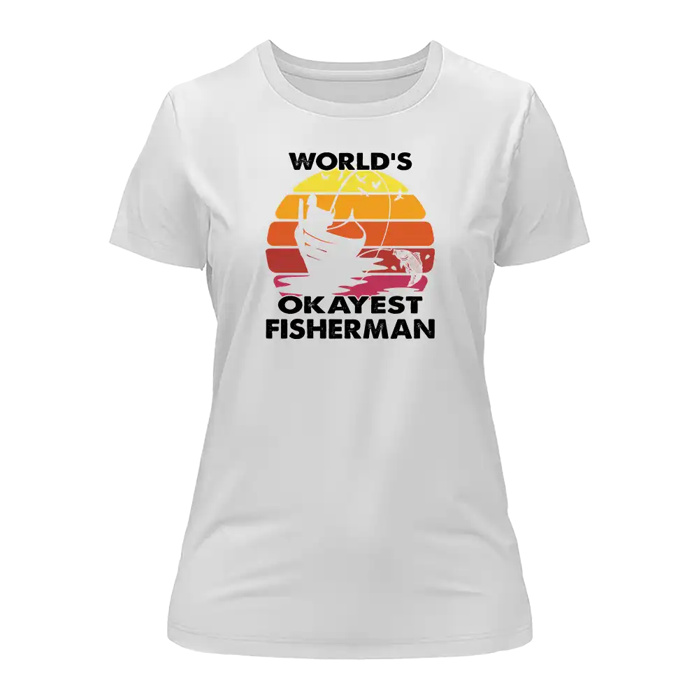 Outdoorzees World's Okayest Fisherman T-Shirt for Women - Image 3