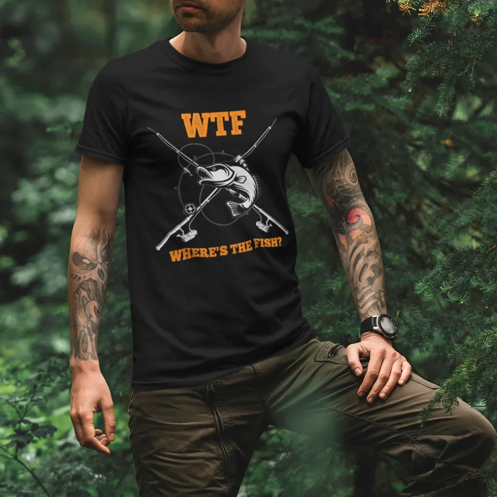 Outdoorzees WTF Where's The Fish Man T-Shirt - Image 4