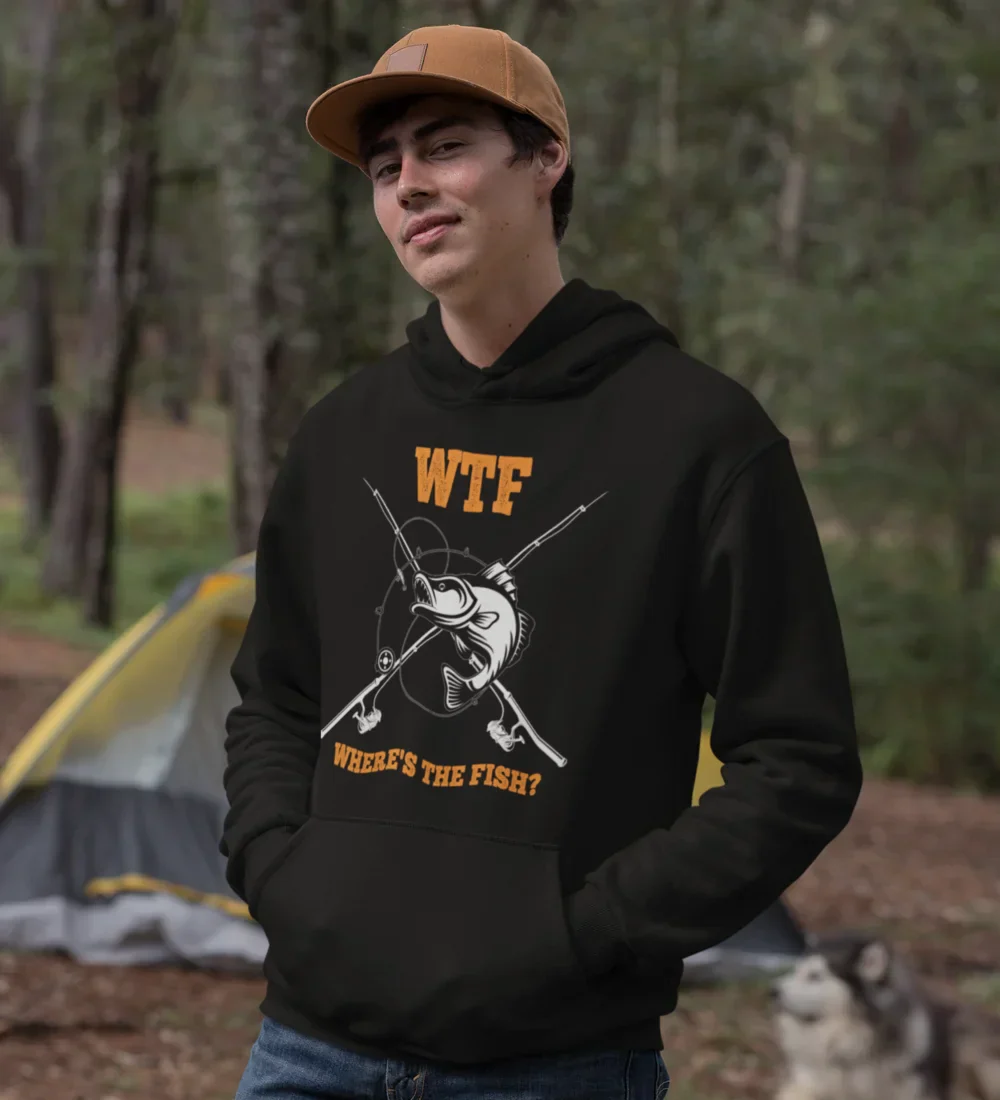 Outdoorzees WTF Where's The Fish Unisex Hoodie - Image 4